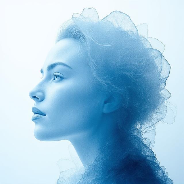 Juxtaposition d'un tissu texturé et d'un glacier nordique