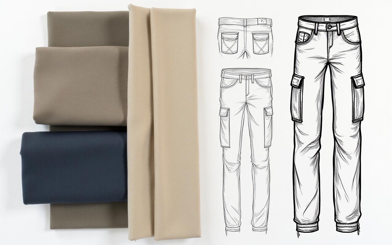 Schémas de conception technique des poches et coutures Borealis