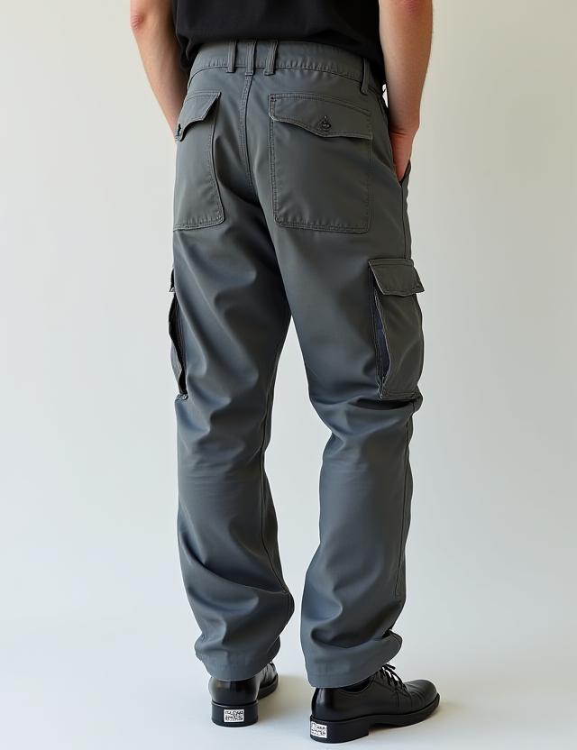 Pantalon Cargo Gris Ardoise Minimaliste